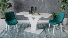 Стул OSCAR Белый муар, Велюр L006 бирюзовый