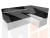 Кухонный угловой диван Классик правый 
угол (Черный\Белый)