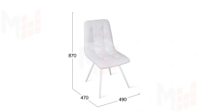 Стул Бруно (конус Т3) Белый муар, Кожзам Белый