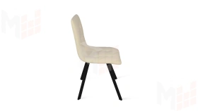 Стул Бруно (паук Т2) Черный муар матовый, Кожзам Бежевый
