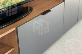 Стенка в гостиную Бери дуб крафт золотой/графит