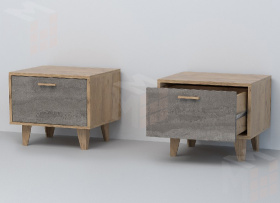 Тумба Т-5 Эго на ножках Дуб Крафт Золотой/Камень Темный