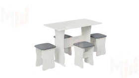 Обеденная группа тип 1 - МФ-101.006 Дуб крафт белый, Велюр Серый