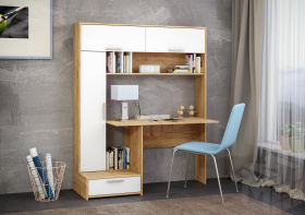 Стол письменный Лайт 03.243 H Крафт золотой, Белый 