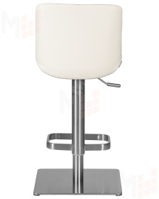 Стул барный DOBRIN ALDO (белый PU P23, основание из нержавеющей стали)