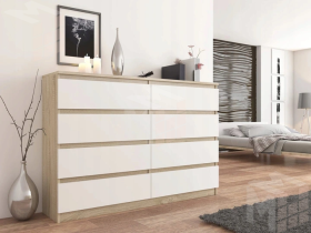 Комод Сура 8 ящиков 1204 Сонома/белый