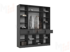 Шкаф Роджина 4-х створчатый (графит/крафт белый)