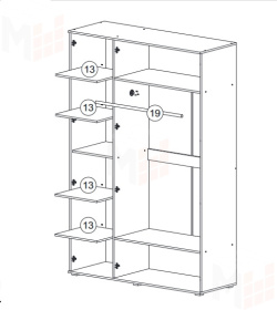 Шкаф Оливия 3-х ств графит софт