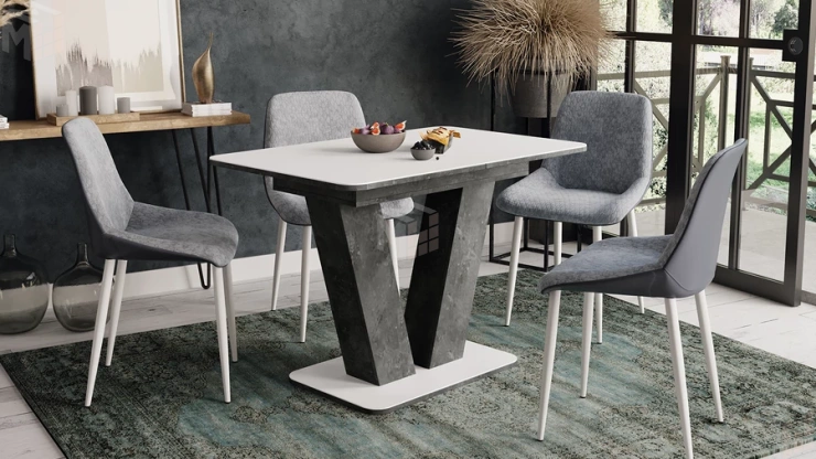 Стол раздвижной Чинзано Тип 1 Моод темный/стекло белое матовое