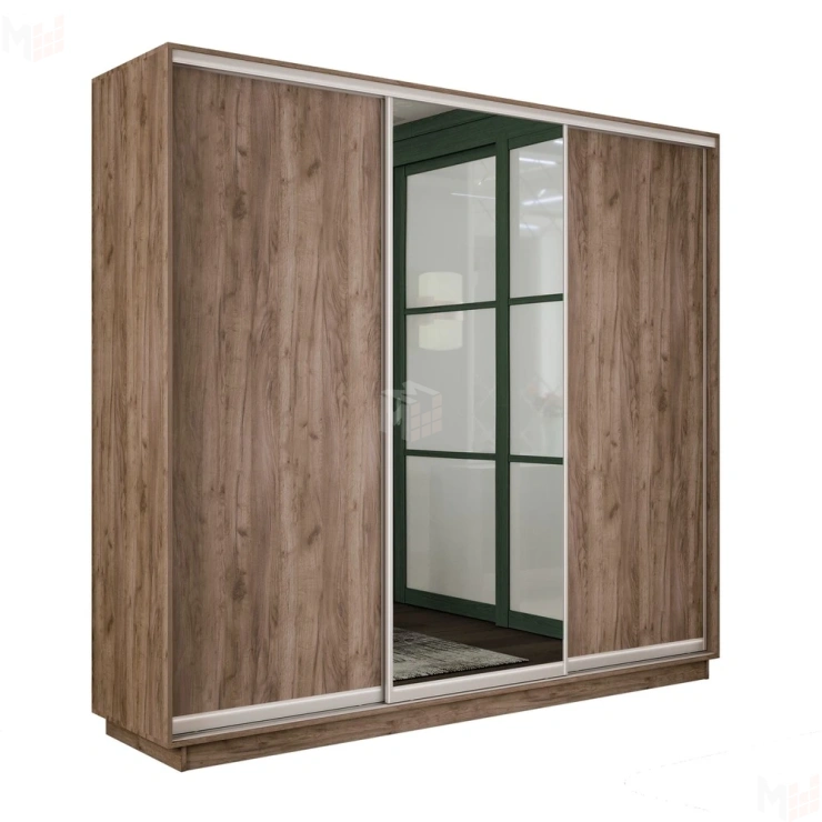 Шкаф-купе Экспресс трио 1 зеркало 1800 (Крафт табачный)