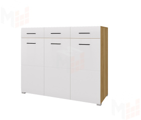 Комод Ненси (дуб золотой/белый глянец)