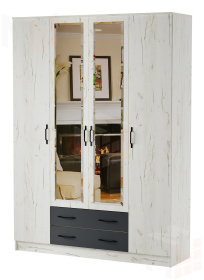 Шкаф Квадро Беатрис  Крафт белый-Антрацит