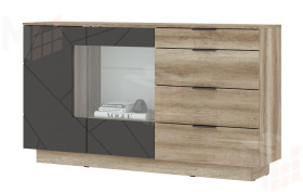 Комод Даллас КМ 02 1704 4 ящика со стеклом