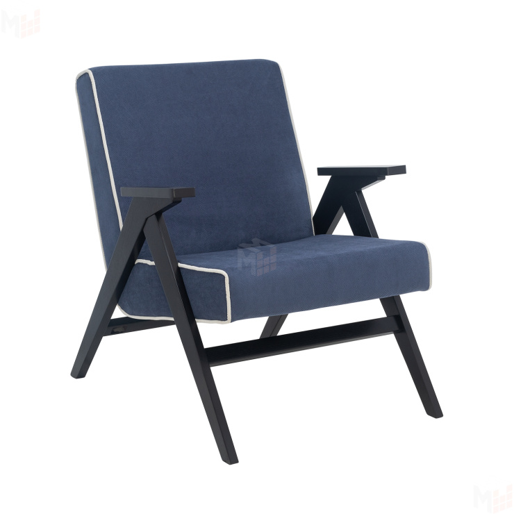 Кресло для отдыха Вест (Венге/Verona Denim Blue, кант Verona Light Grey)