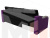 Угловой диван Сенатор левый угол (Черный\Фиолетовый)