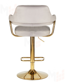 Стул барный DOBRIN CHARLY GOLD (серый велюр (MJ9-75))