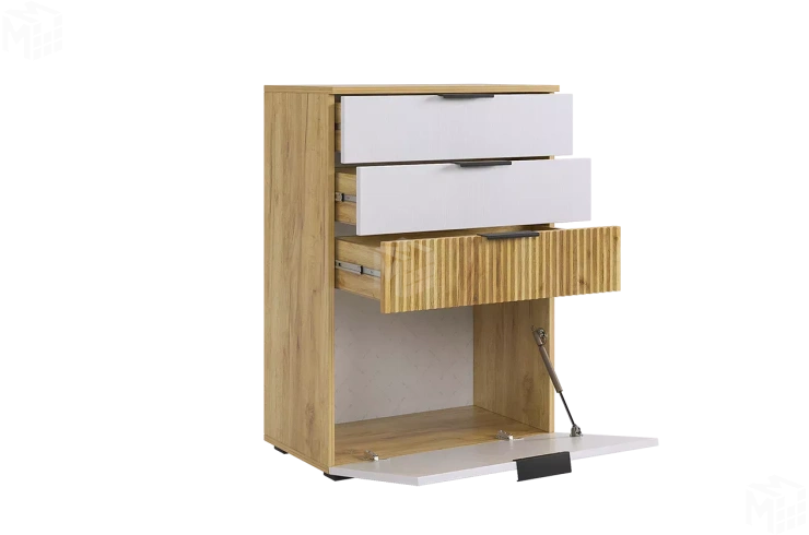 Комод Бери дуб крафт золотой/белое дерево