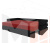 Угловой диван Венеция левый угол (Бордовый\Черный)