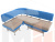 Кухонный угловой диван Альфа левый угол (Бежевый\Голубой)
