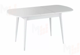 Стол раскладной Хоста с цилиндрическими опорами Белый