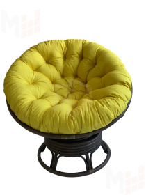Кресло Папасан вращающийся 23/01В с желтой подушкой