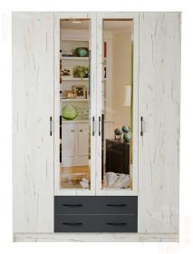 Шкаф Квадро Беатрис  Крафт белый-Антрацит