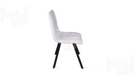 Стул Бруно (паук Т2) Черный муар матовый, Кожзам Белый