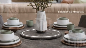 Стол обеденный Райнер Тип 1 Белый, Ателье темный