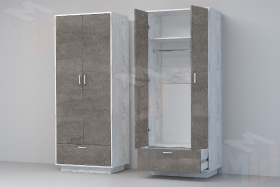 Шкаф ШК-1 ПД Эго Бетон Светлый/Камень Темный