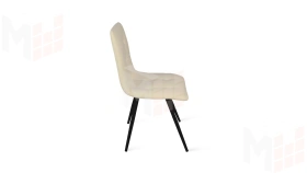 Стул Бруно (конус Т3) Черный муар матовый, Кожзам Бежевый