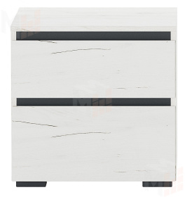 Тумба прикроватная ГРЕТТА Дуб Крафт белый-Антрацит