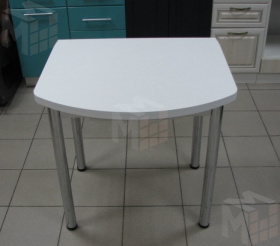 Стол Евро поворотно-раскладной с ящиком 780*680 (белый) ножки хром