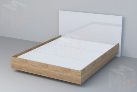 Кровать 031 Эго Дуб Крафт Золотой/Белый Глянец (ЛДСП) ЛН 1400х2000