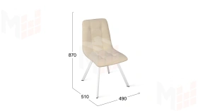 Стул Бруно (паук Т2) Белый муар, Кожзам Бежевый