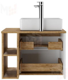 Тумба подвесная под умывальник "Joy 46" Frost 70 с двумя ящиками В2 Домино