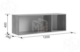 Антресоль Бери  трехдверная дуб крафт золотой/графит