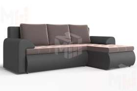 Угловой диван Ванкувер (правый)  Коричневый, Черный