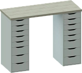 Стол письменный Ингар 2/88  дуб беленый / белый