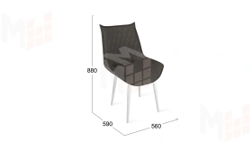 Стул Фэнди К1С  Белый матовый, Велюр Confetti Stone