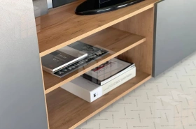 Стенка в гостиную Бери дуб крафт золотой/графит