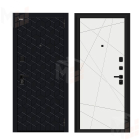 Входная металлическая дверь Кьюб (RBE)  Total Black/Super White
