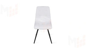 Стул Бруно (конус Т3) Черный муар матовый, Кожзам Белый