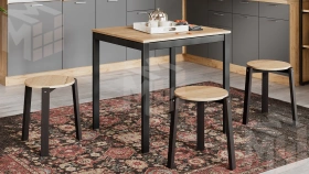 Стол раздвижной Слайд Тип 1 Черный муар, Дуб Крафт золотой