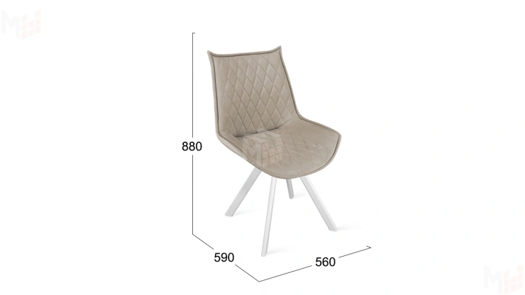 Стул Фэнди К2 Белый матовый, Велюр Confetti Smoke