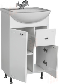 Тумба под умывальник Домино "Уют 50 Классик" с верхним ящиком В1 Айсберг