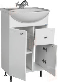 Тумба под умывальник Домино "Уют 55 Классик" с верхним ящиком В1 Айсберг