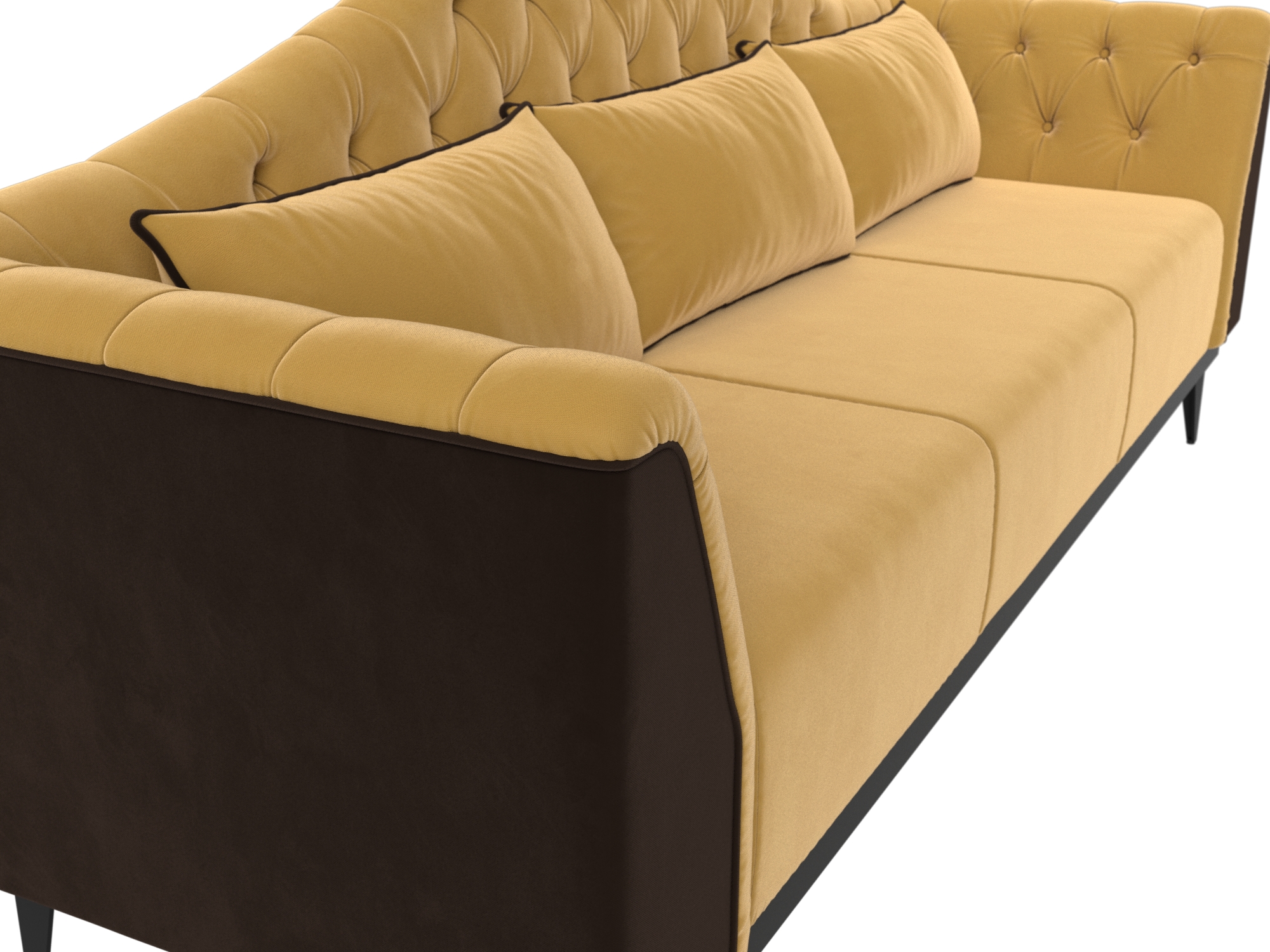 Прямой диван Флорида (Желтый\коричневый)