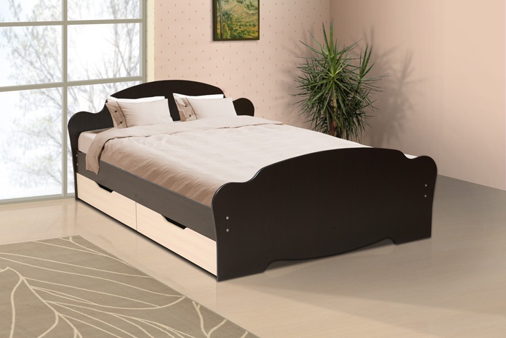 Кровать двуспальная с ящиками (160*200 см)