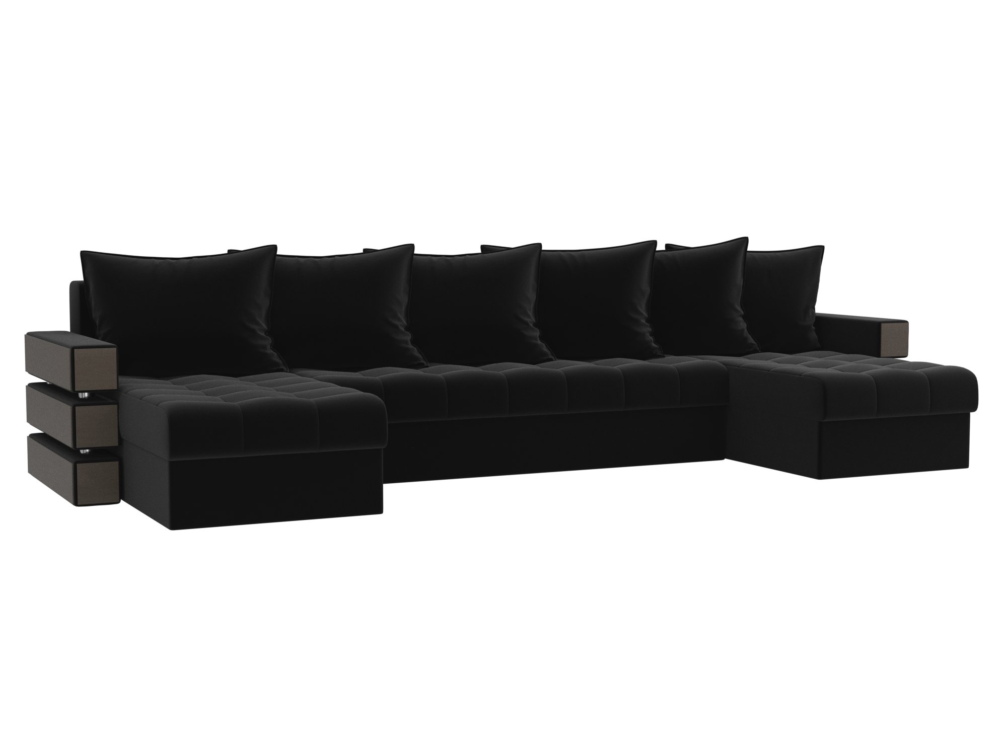 П-образный диван Венеция (Черный)
