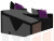 Детский прямой диван Дориан (Черный\Фиолетовый)